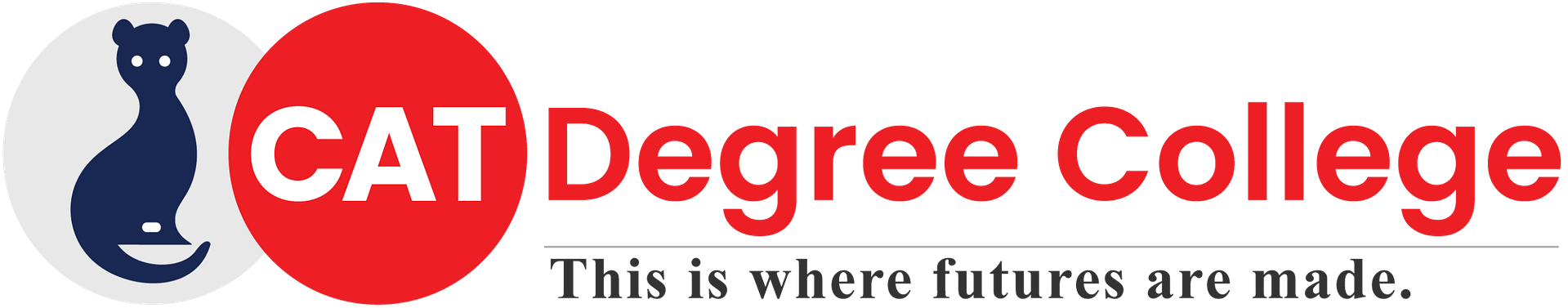CAT Degree College official white logo on transparent background